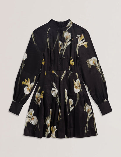 Women's KEEKAA-Linen Silk Pleated Mini Dress