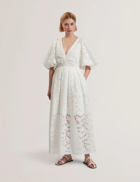 Womens KEETIA-Balloon Sleeve Midi Dress