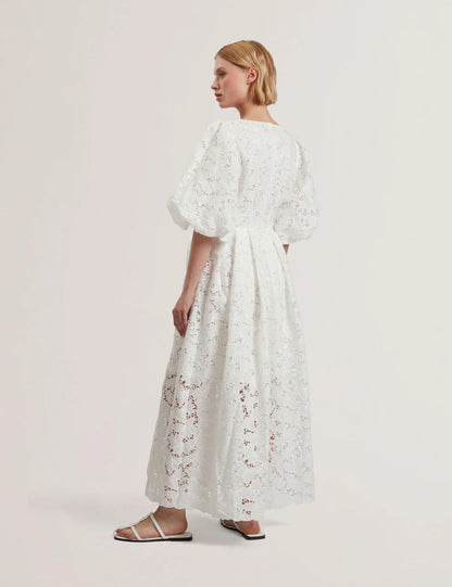 Womens KEETIA-Balloon Sleeve Midi Dress