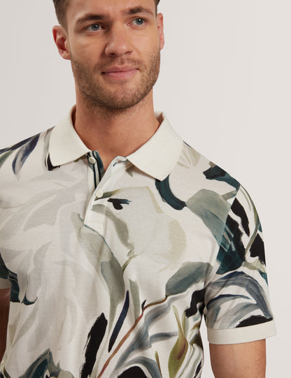 Men's KIVEM-SS Cotton Floral Print Polo