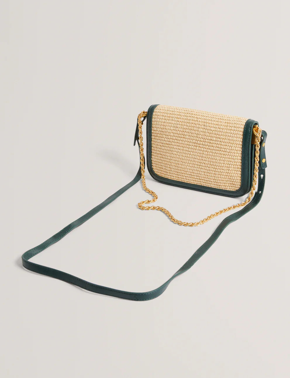 Women's KKASSIE-Twist Lock Small Raffia Crossbody Bag