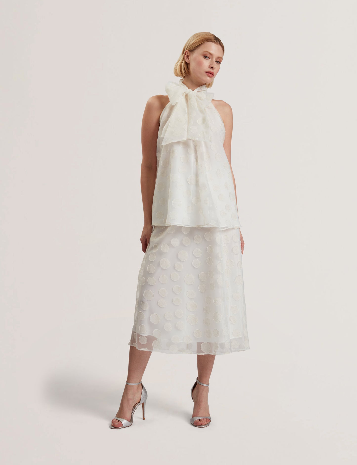 Women's LANIATA-Sheer Spotty Detail Midi Skirt