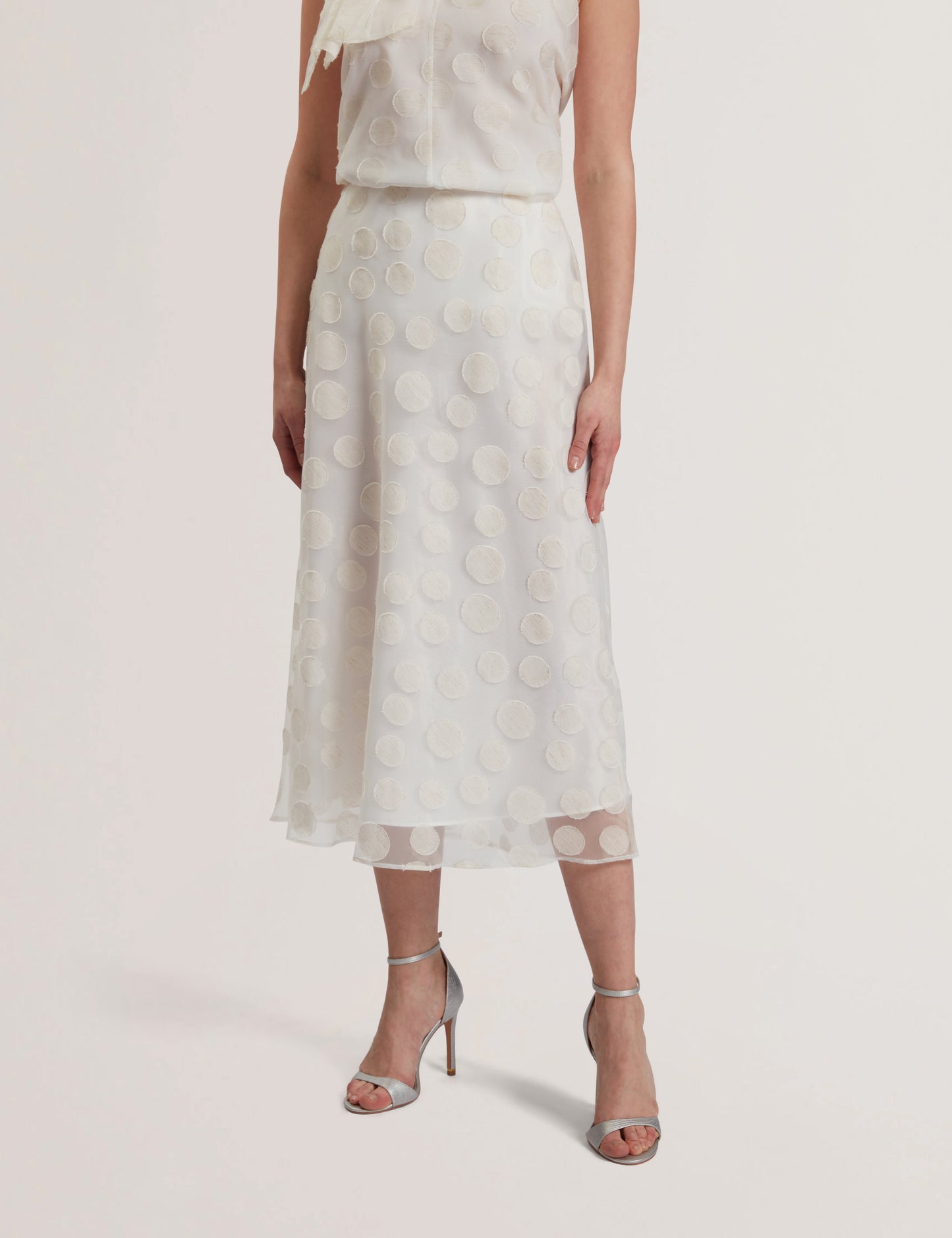 Women's LANIATA-Sheer Spotty Detail Midi Skirt
