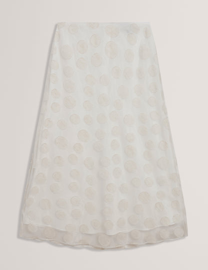 Women's LANIATA-Sheer Spotty Detail Midi Skirt