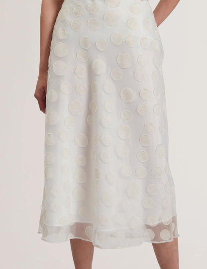 Women's LANIATA-Sheer Spotty Detail Midi Skirt