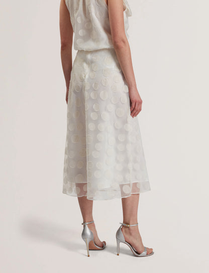 Women's LANIATA-Sheer Spotty Detail Midi Skirt