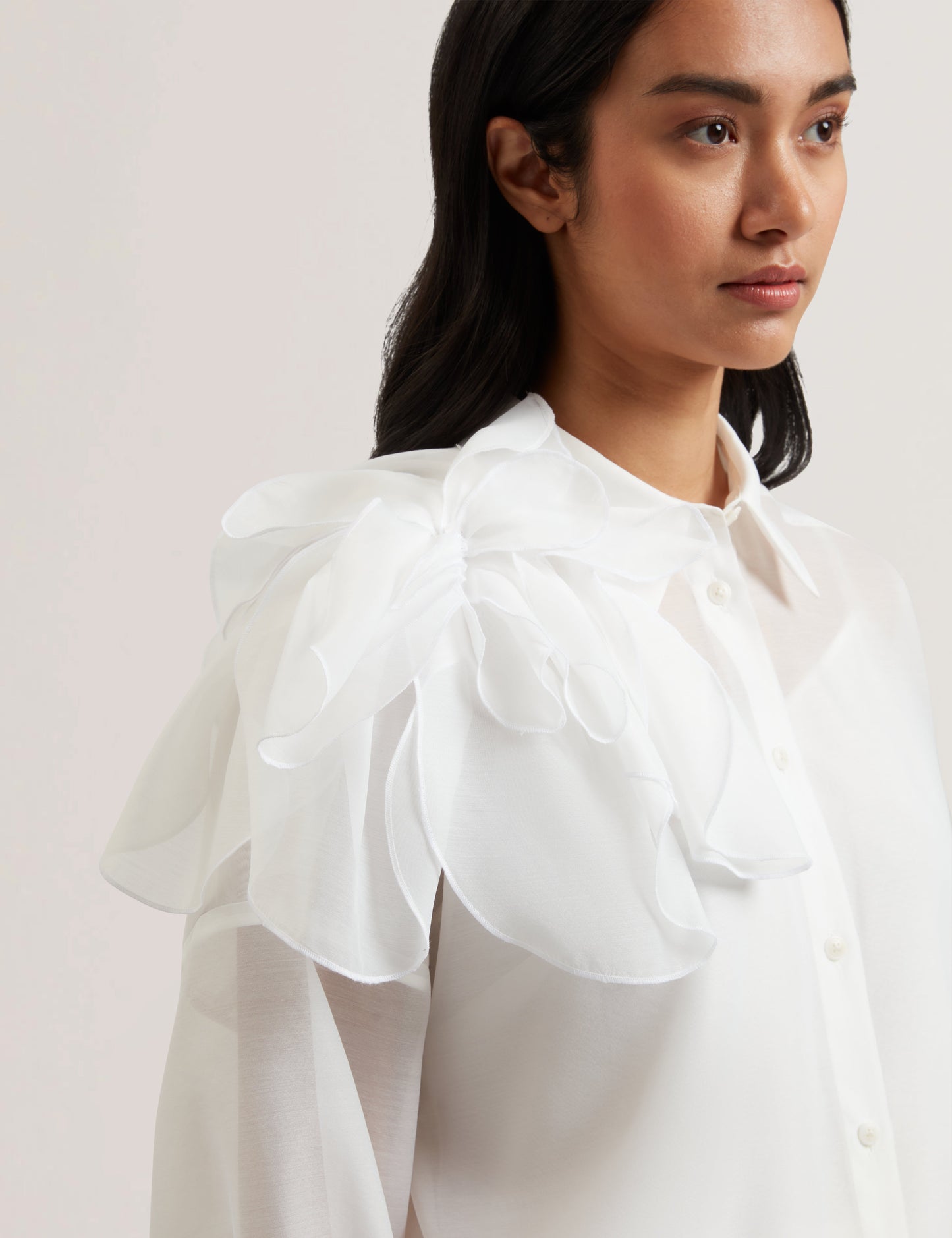 Women's LANYAA-Organza Corsage Oversized Shirt