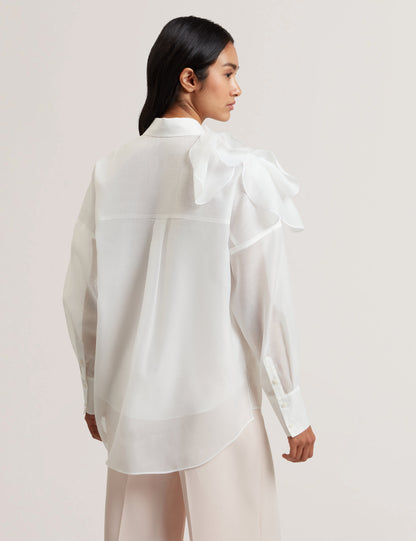 Women's LANYAA-Organza Corsage Oversized Shirt