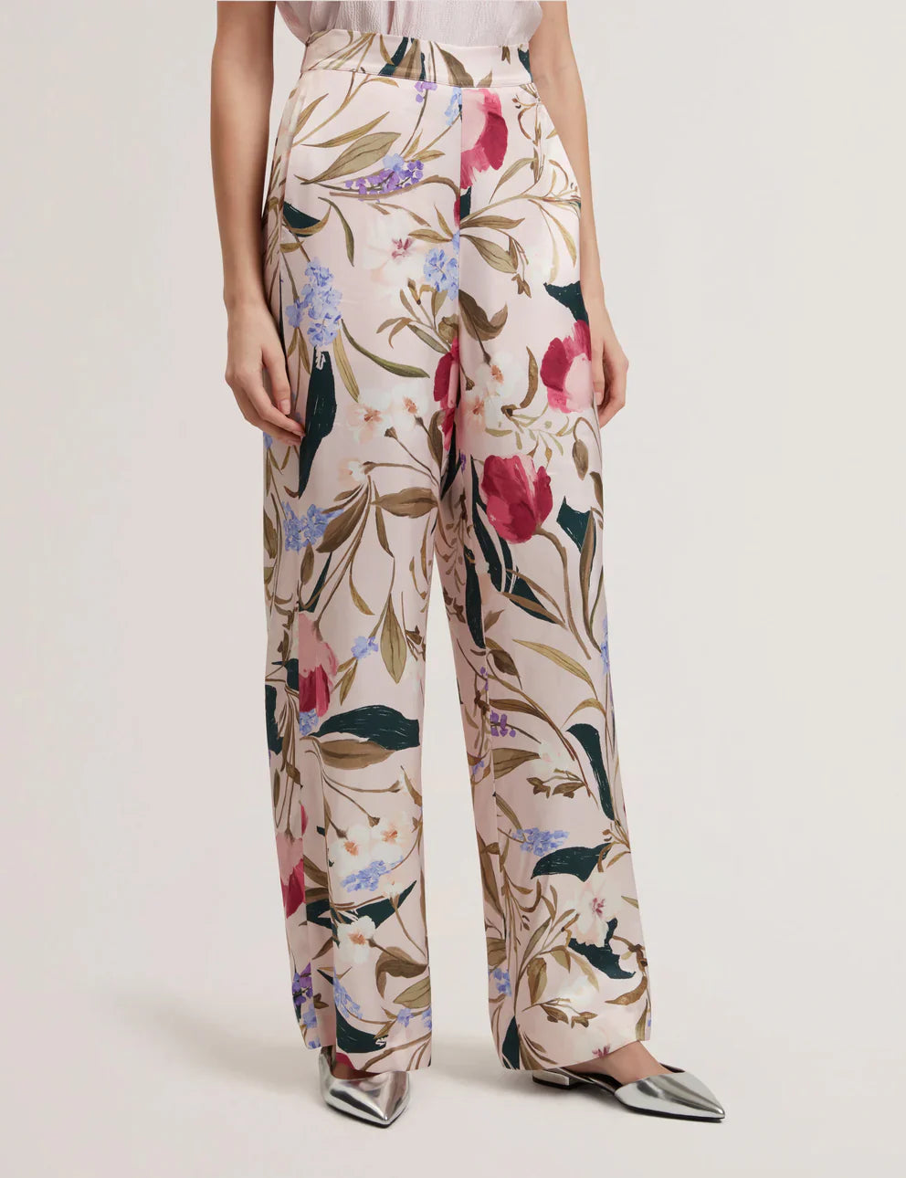 Women's LISZAAS-Printed Wide Leg Trousers