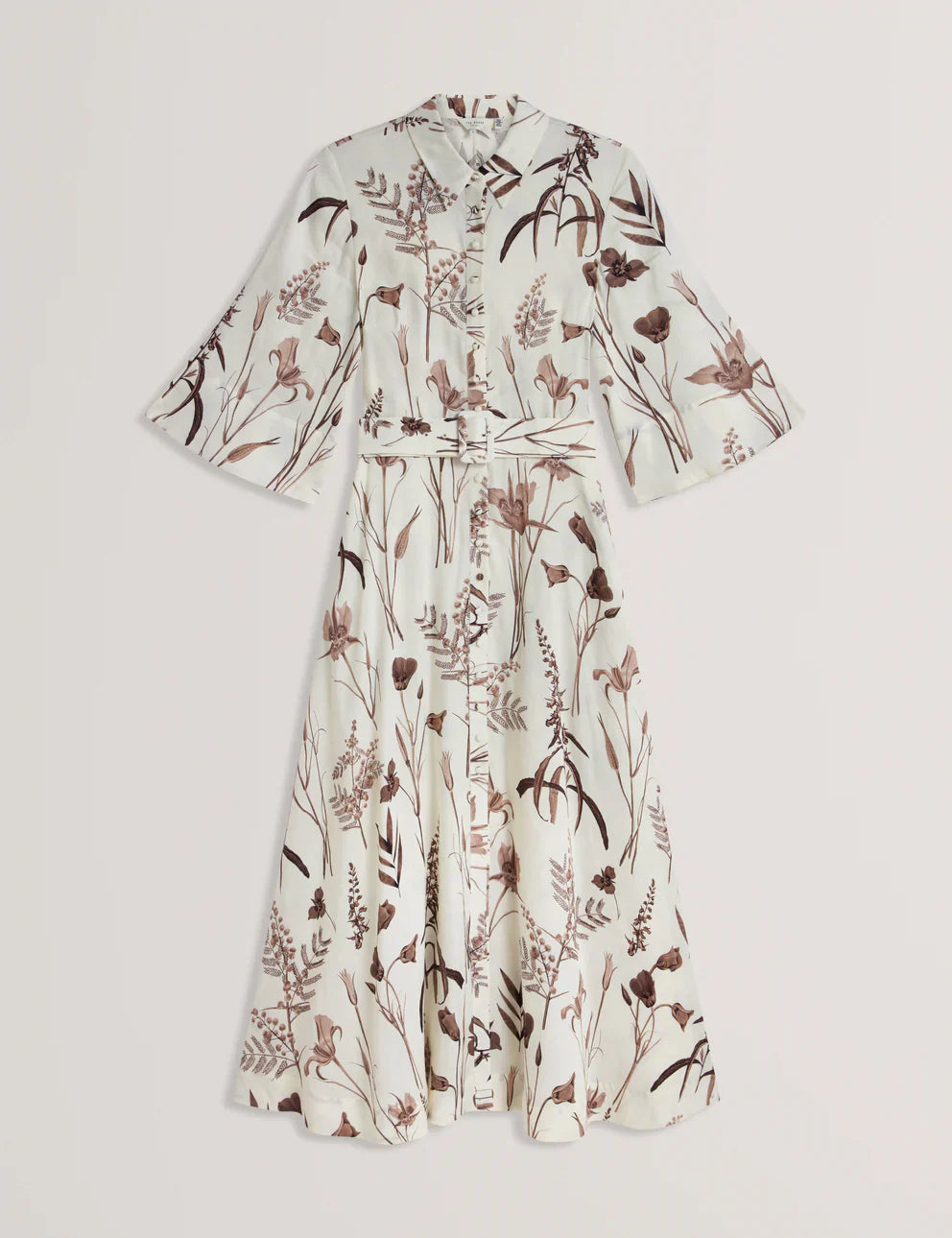 Womens LUWISA-Linen Silk Pleated Midi Dress