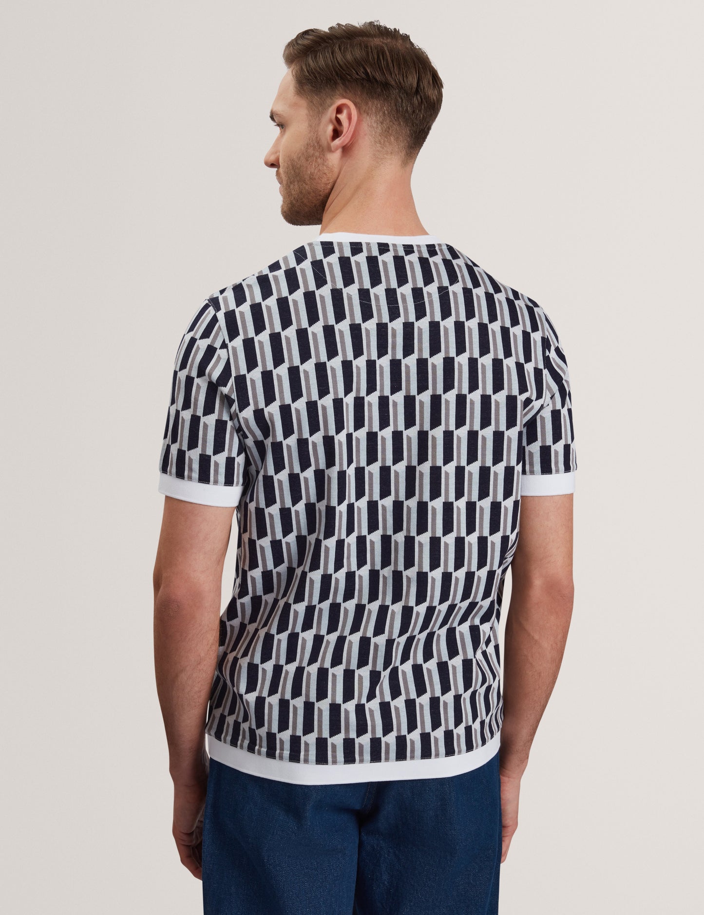Men's MARVINS-SS Jacquard Stripe Geo T-Shirt