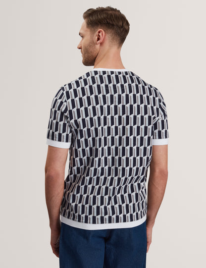 Men's MARVINS-SS Jacquard Stripe Geo T-Shirt