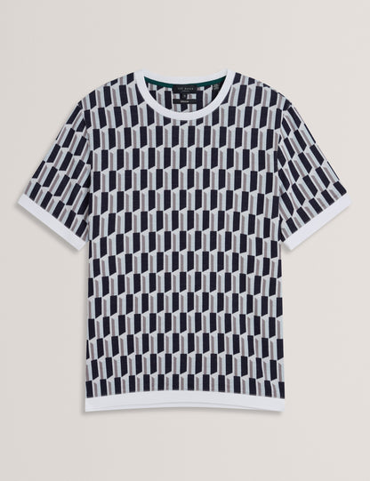 Men's MARVINS-SS Jacquard Stripe Geo T-Shirt
