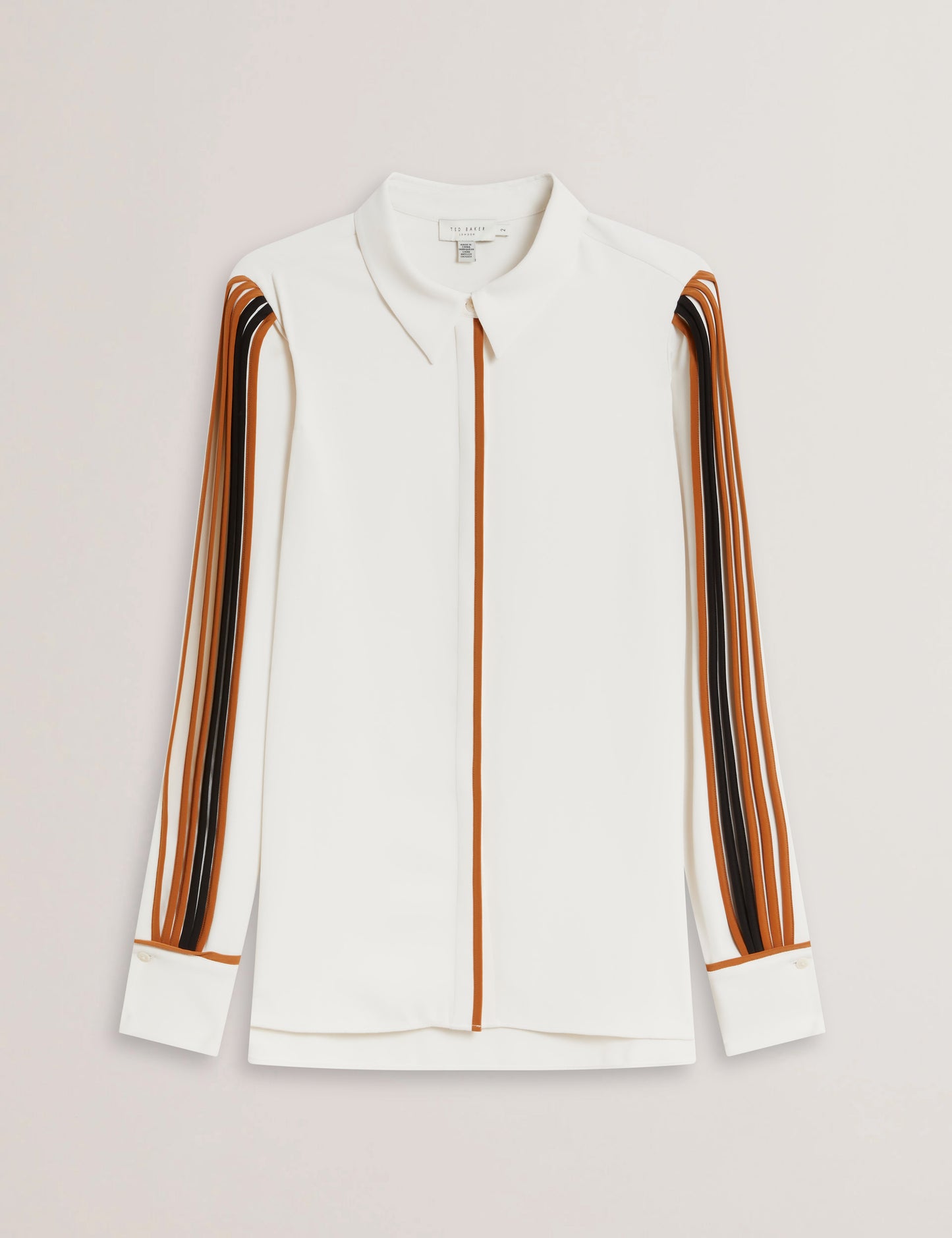 Women's MIRITI-Piping Detail Long Sleeve Shirt Ivory