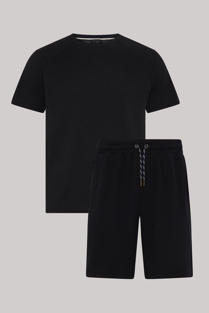Men's Sleepwear-Waffle Top And Short Set