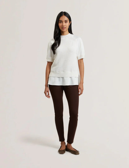 Womens ONZAA-Woven Detailed Raglan Short Sl