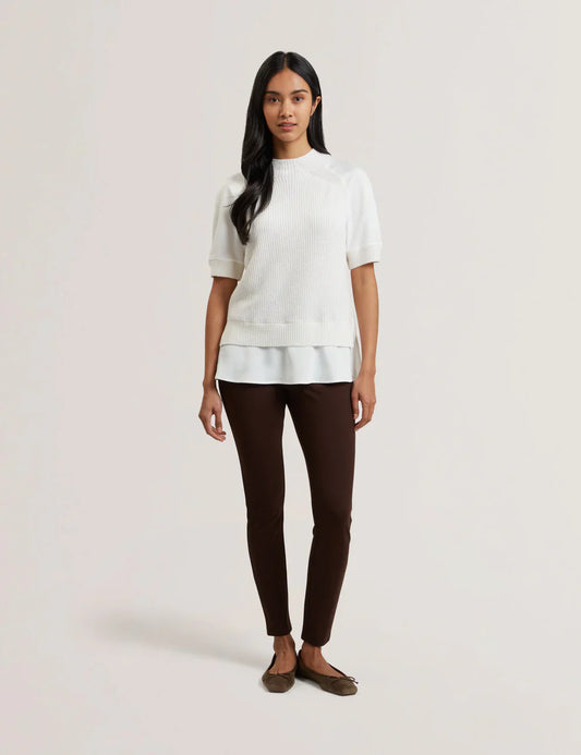 Womens ONZAA-Woven Detailed Raglan Short Sl