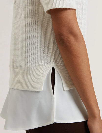 Womens ONZAA-Woven Detailed Raglan Short Sl