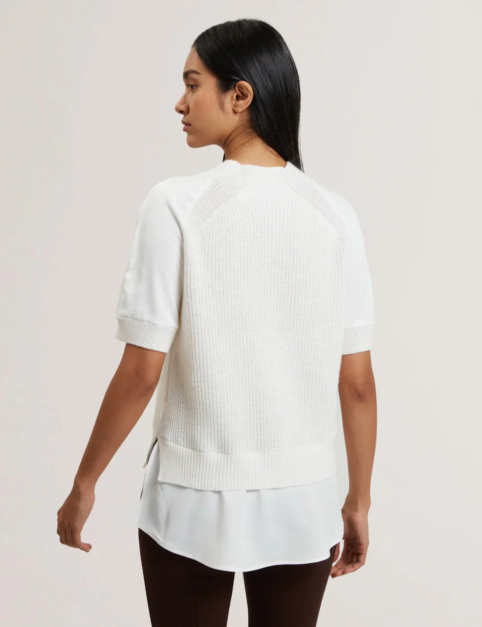 Womens ONZAA-Woven Detailed Raglan Short Sl