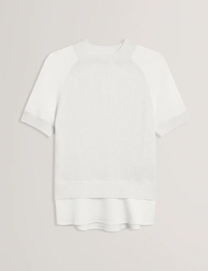 Womens ONZAA-Woven Detailed Raglan Short Sl