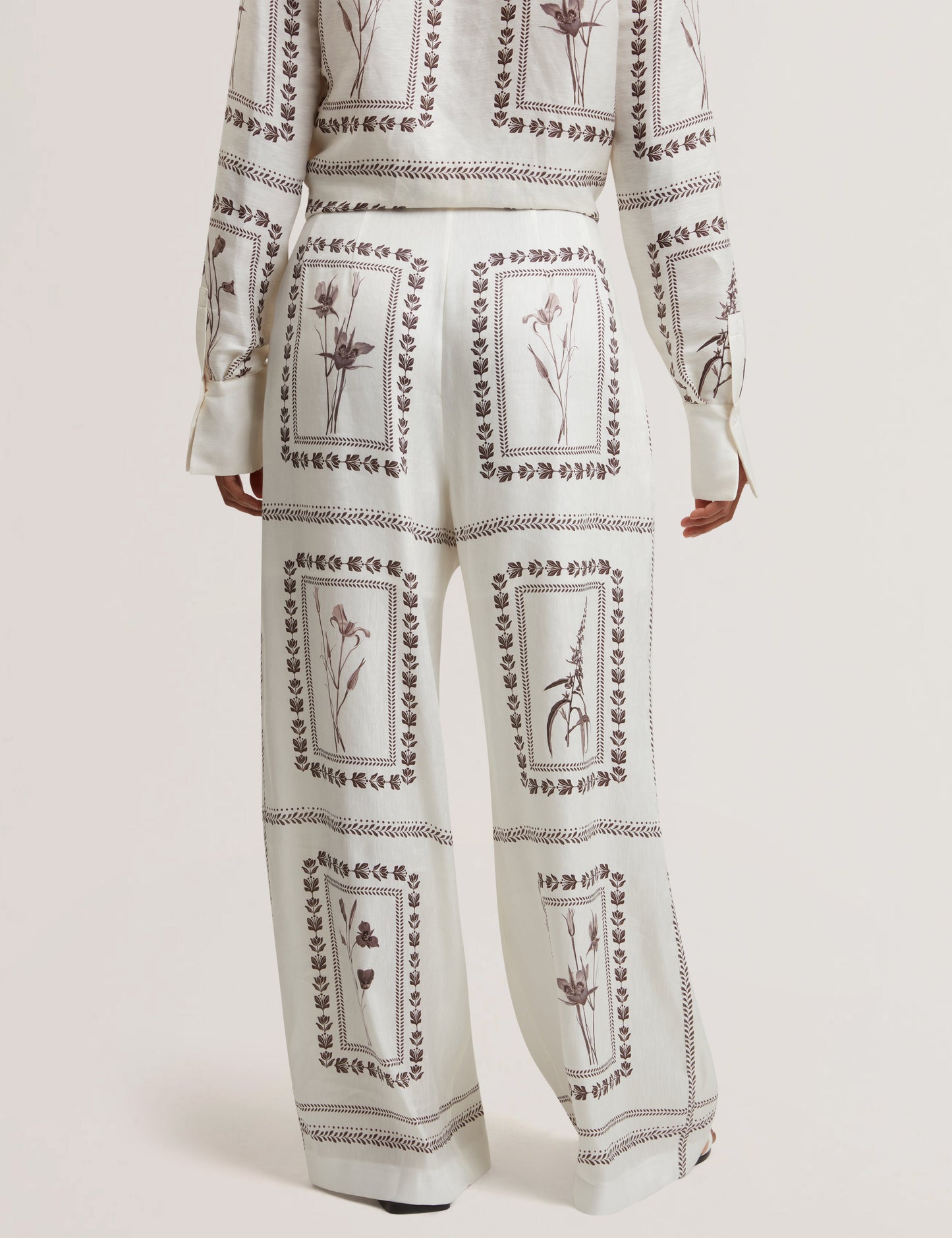 Women's ORNITHA-Linen Silk Wide Leg Trouser Ivory