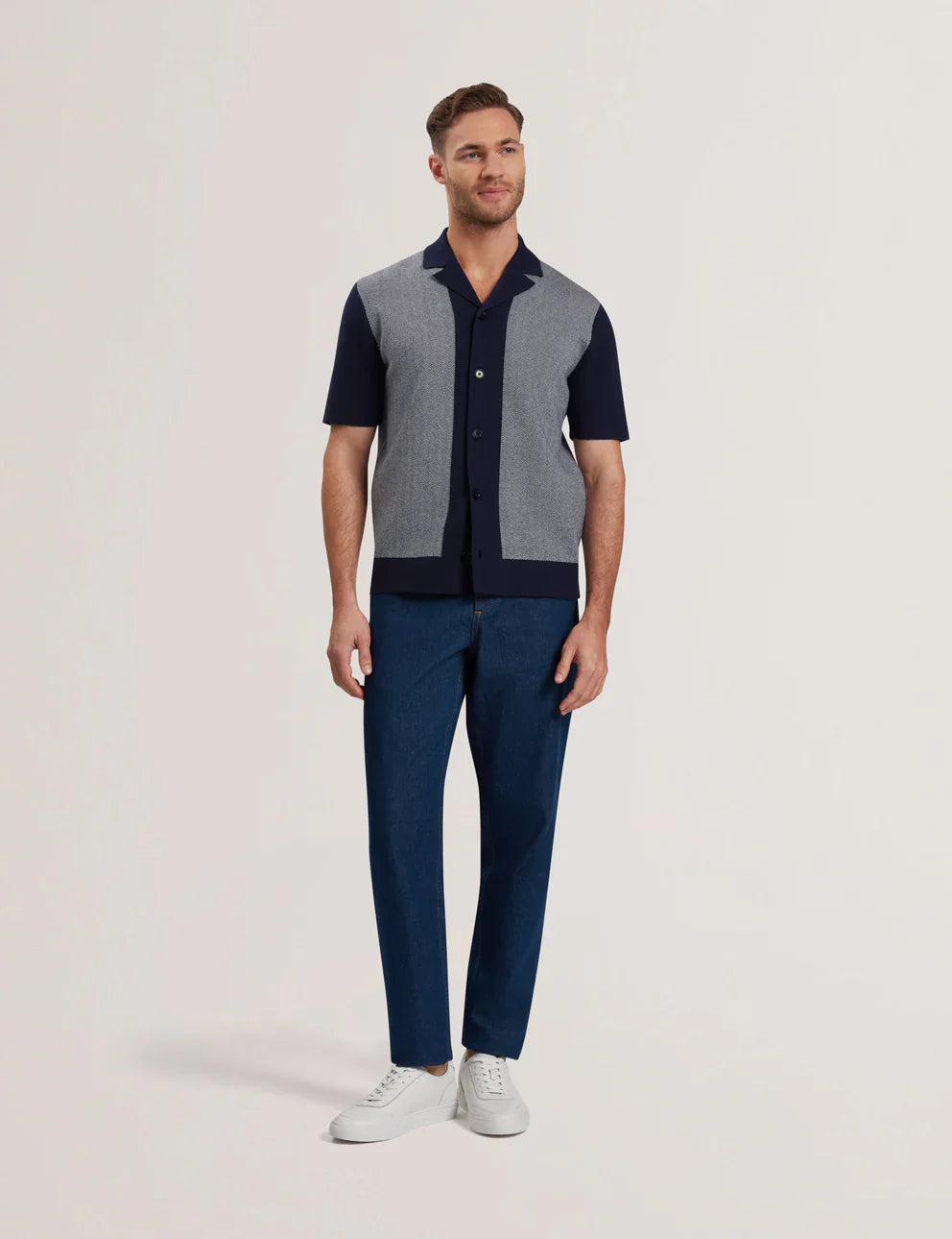 Mens PADRIG Knitted Herringbone Shirt