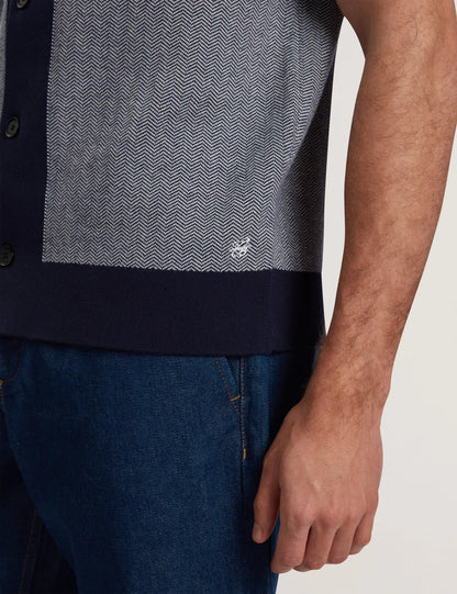 Mens PADRIG Knitted Herringbone Shirt