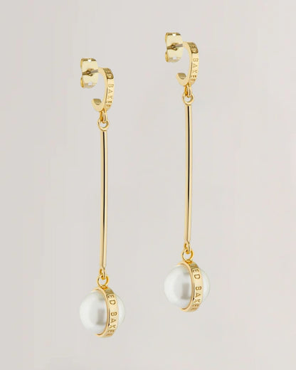 Women's PERLLIE-Logo Pearl Long Drop Earrings
