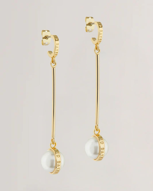 Women's PERLLIE-Logo Pearl Long Drop Earrings