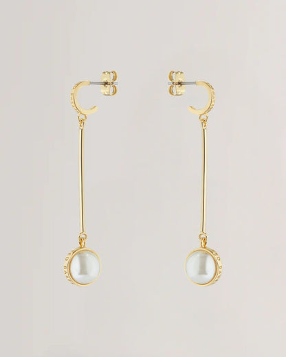 Women's PERLLIE-Logo Pearl Long Drop Earrings