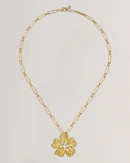 Women's PETRICE: Flower Statement Crystal Pendant Necklace