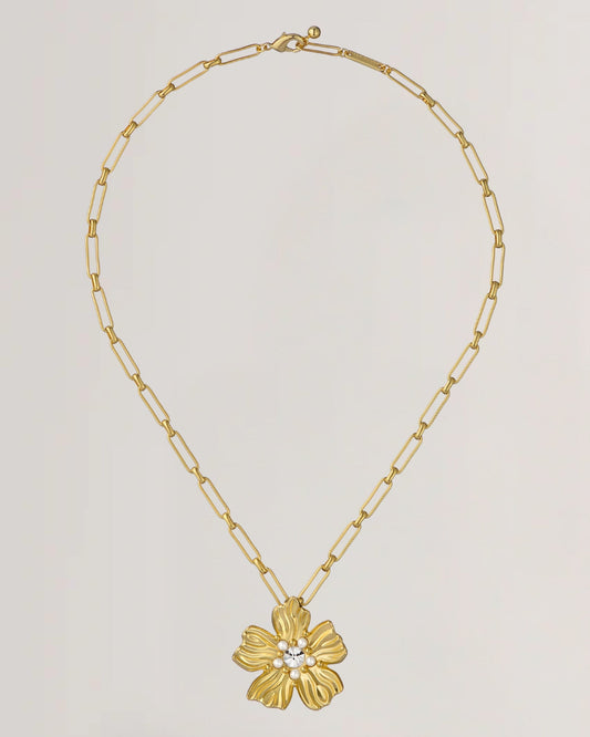 Women's PETRICE: Flower Statement Crystal Pendant Necklace