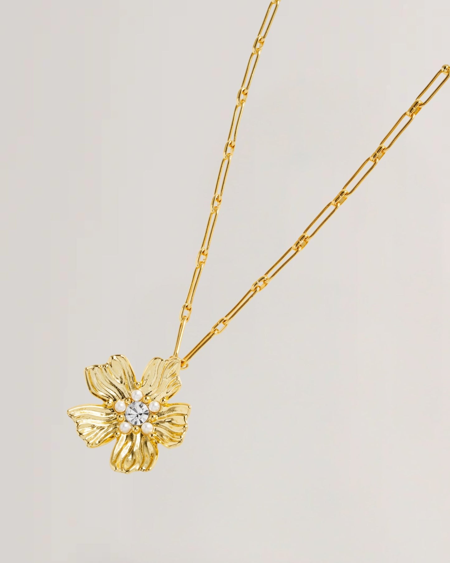 Women's PETRICE: Flower Statement Crystal Pendant Necklace