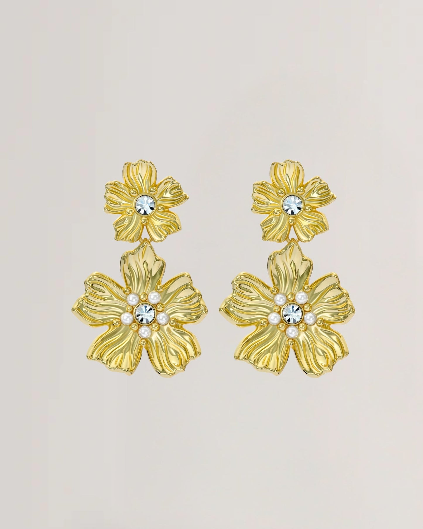Women's PETTALA: Flower Statement Drop Earrings