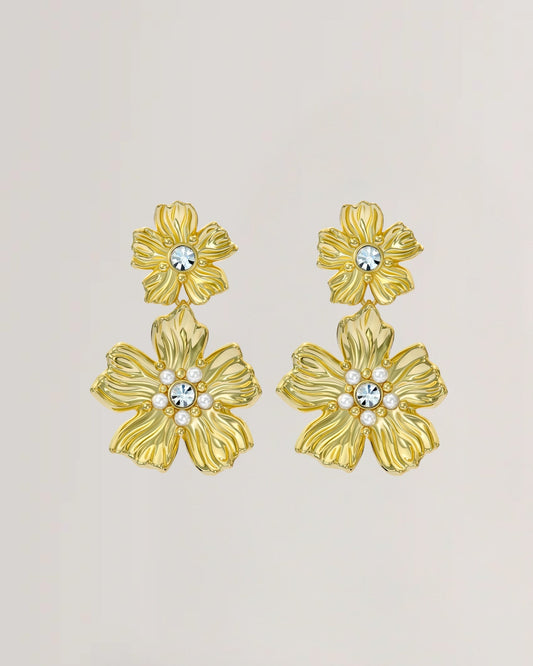 Women's PETTALA: Flower Statement Drop Earrings