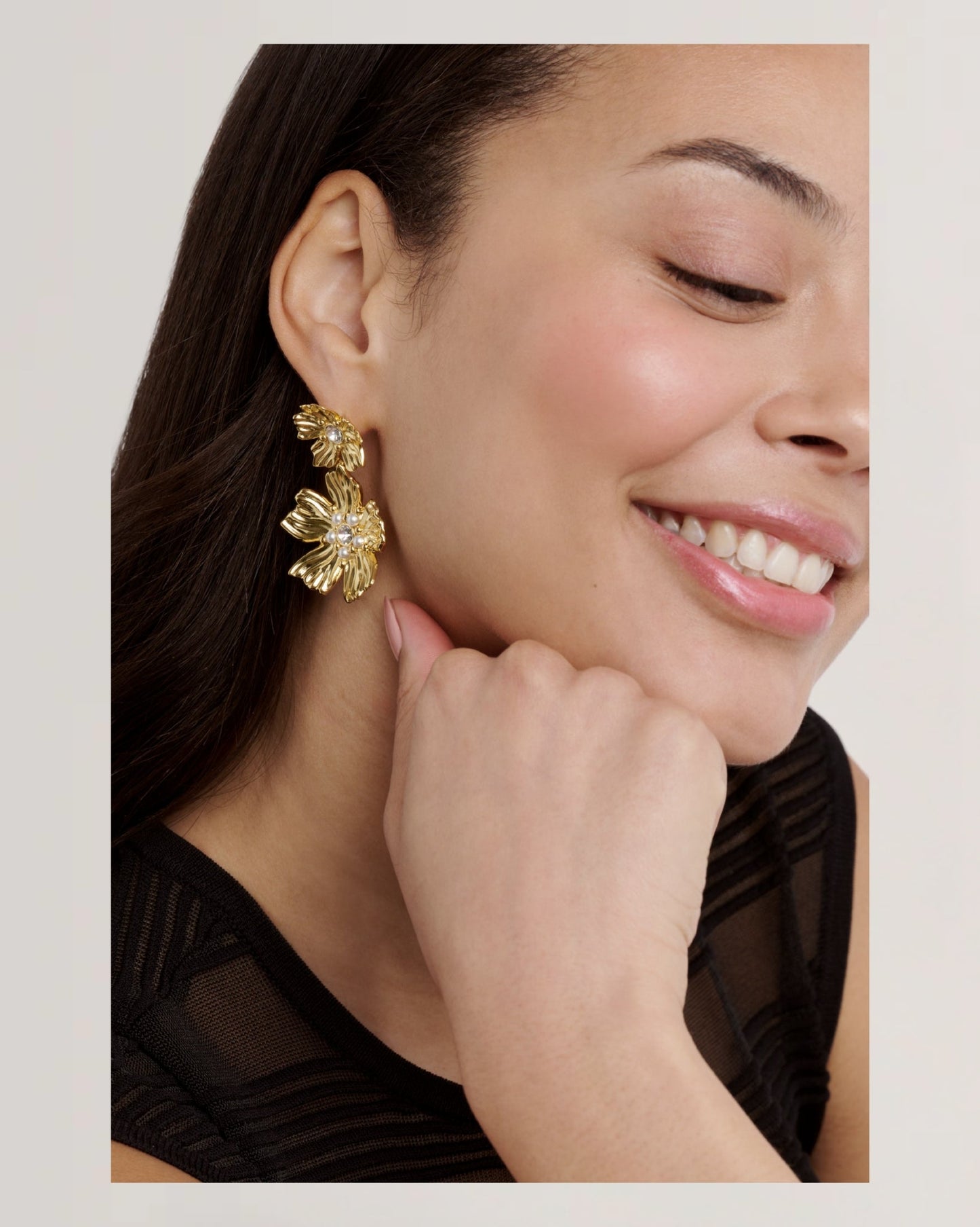 Women's PETTALA: Flower Statement Drop Earrings