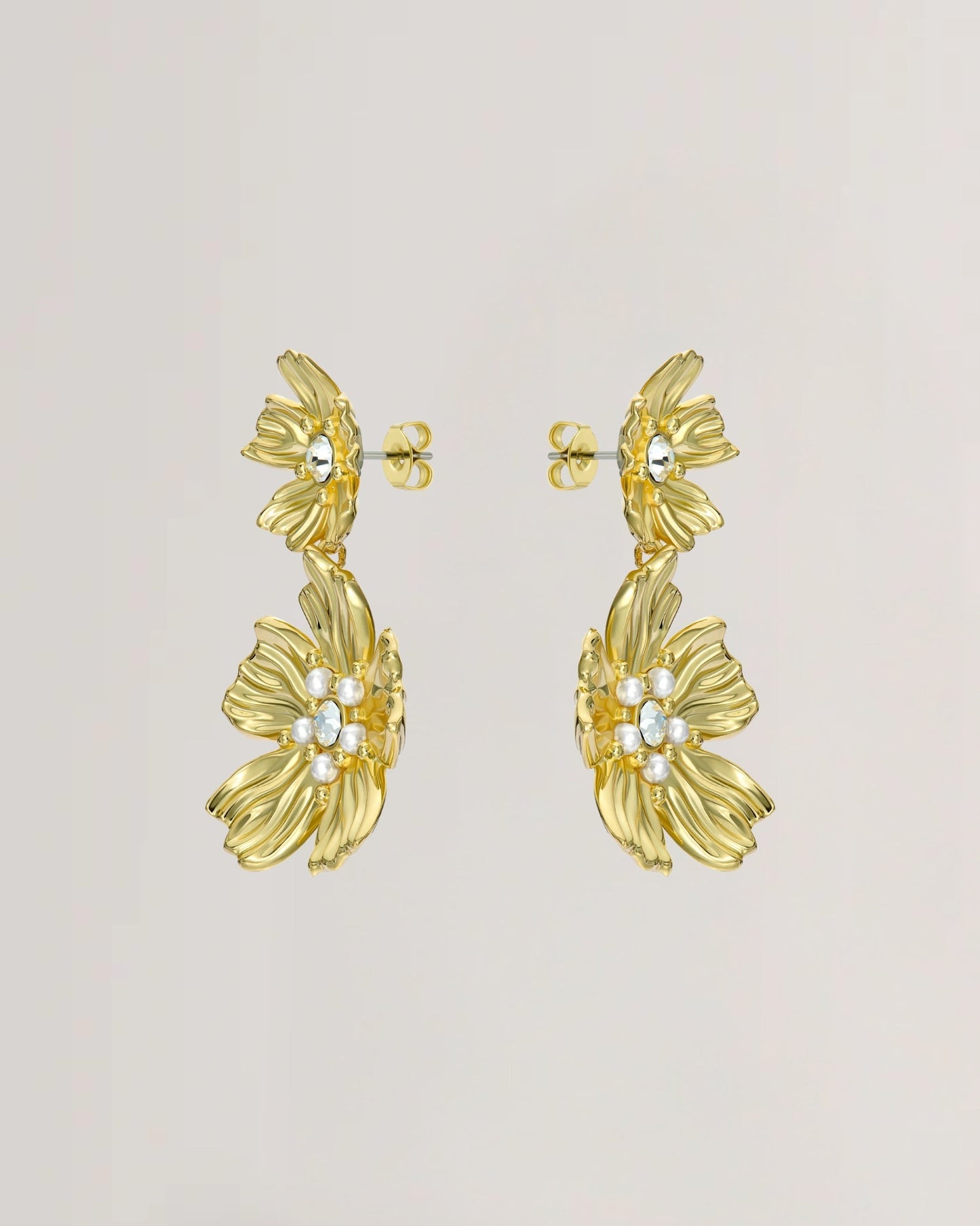 Women's PETTALA: Flower Statement Drop Earrings
