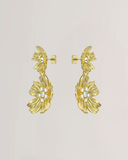 Women's PETTALA: Flower Statement Drop Earrings