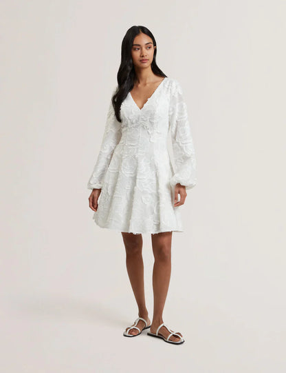Womens PLUNA-Trim Detail Textured Mini Dress