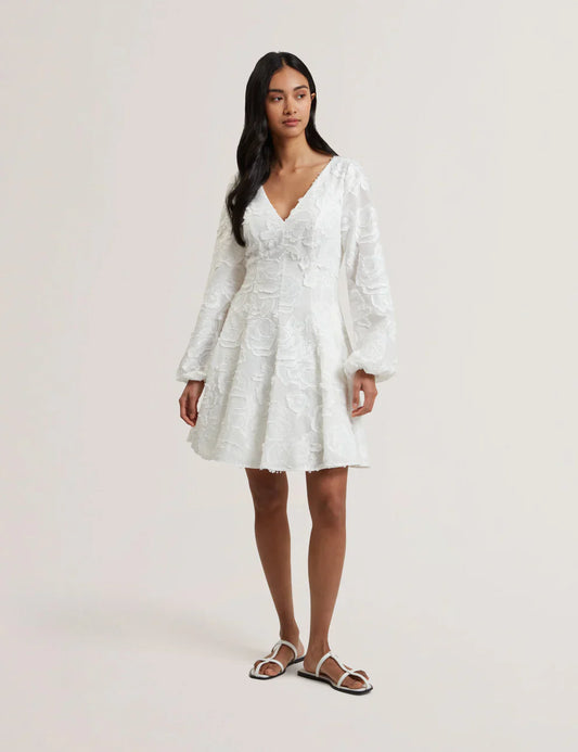 Womens PLUNA-Trim Detail Textured Mini Dress