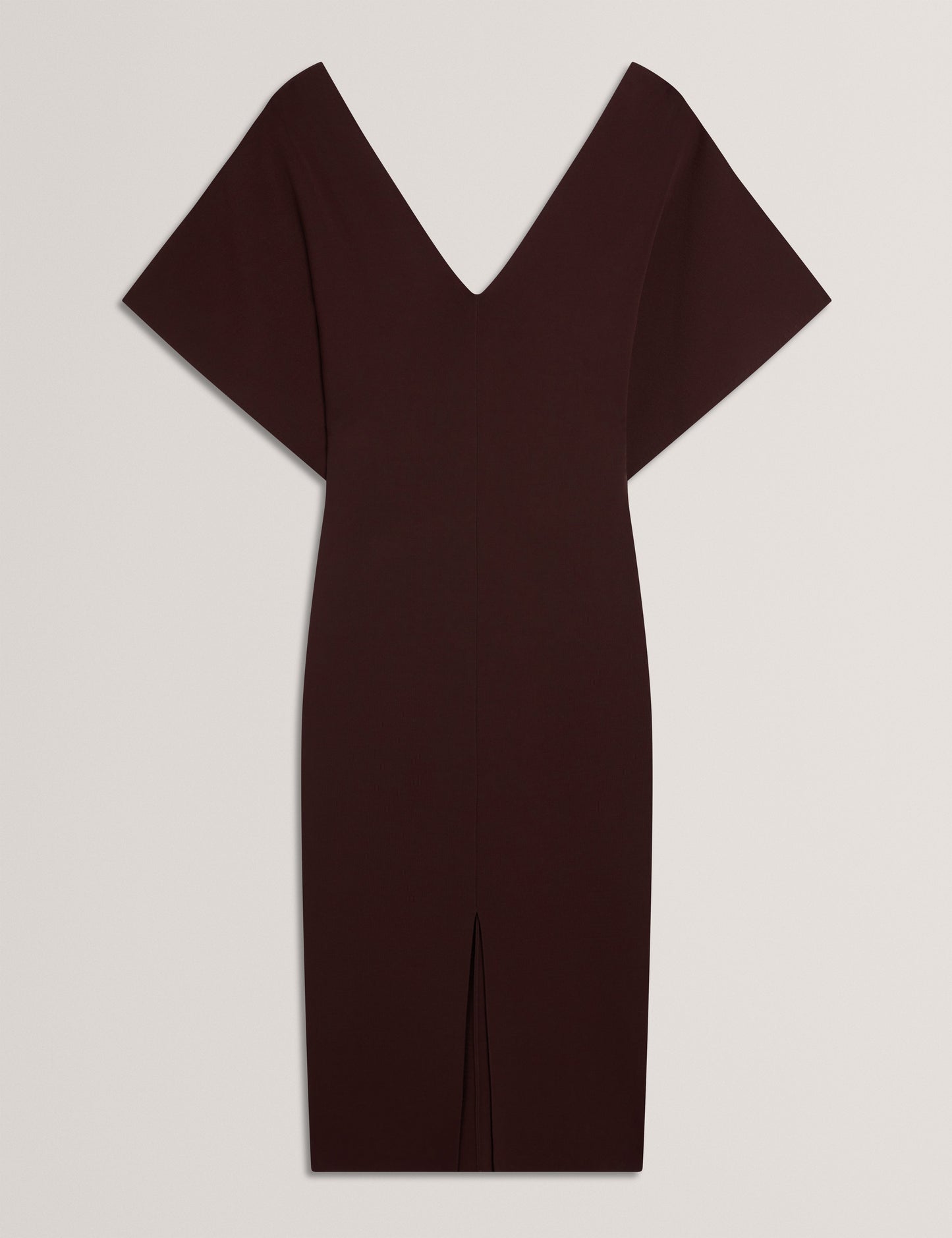 Women's REBEXXA-V-Neck Knitted Midi Dress Dk-Brown