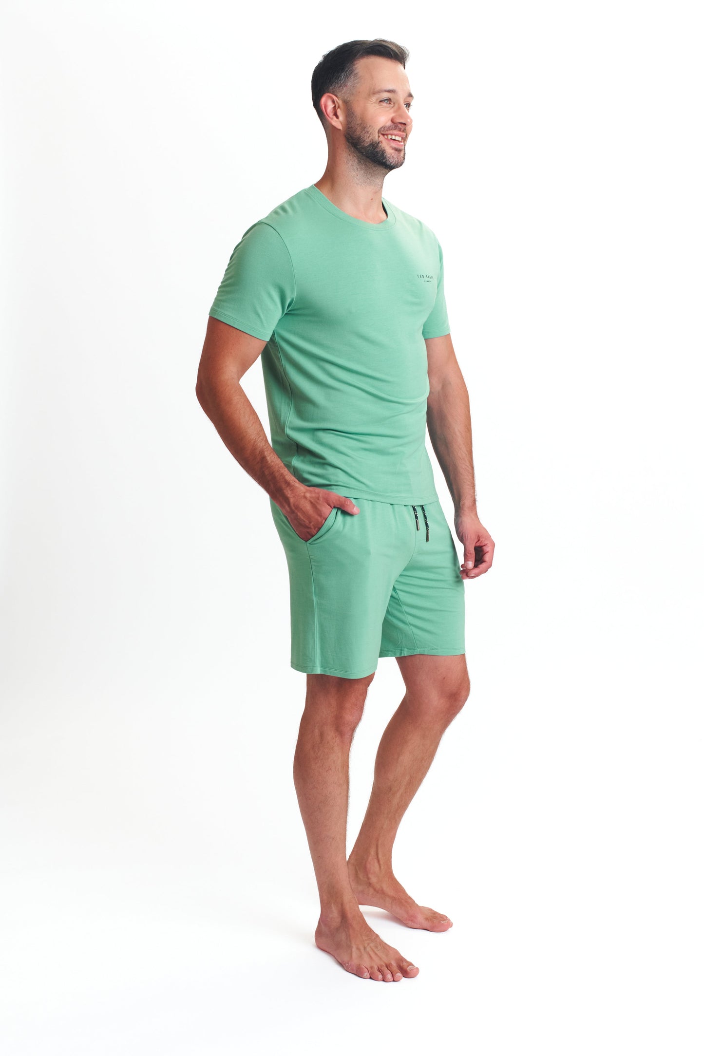 Men's Sleepwear-Modal Top and Short Set