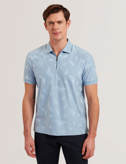 Men's NEYACK-SS Feather Jacquard Zip Polo