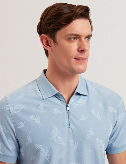 Men's NEYACK-SS Feather Jacquard Zip Polo
