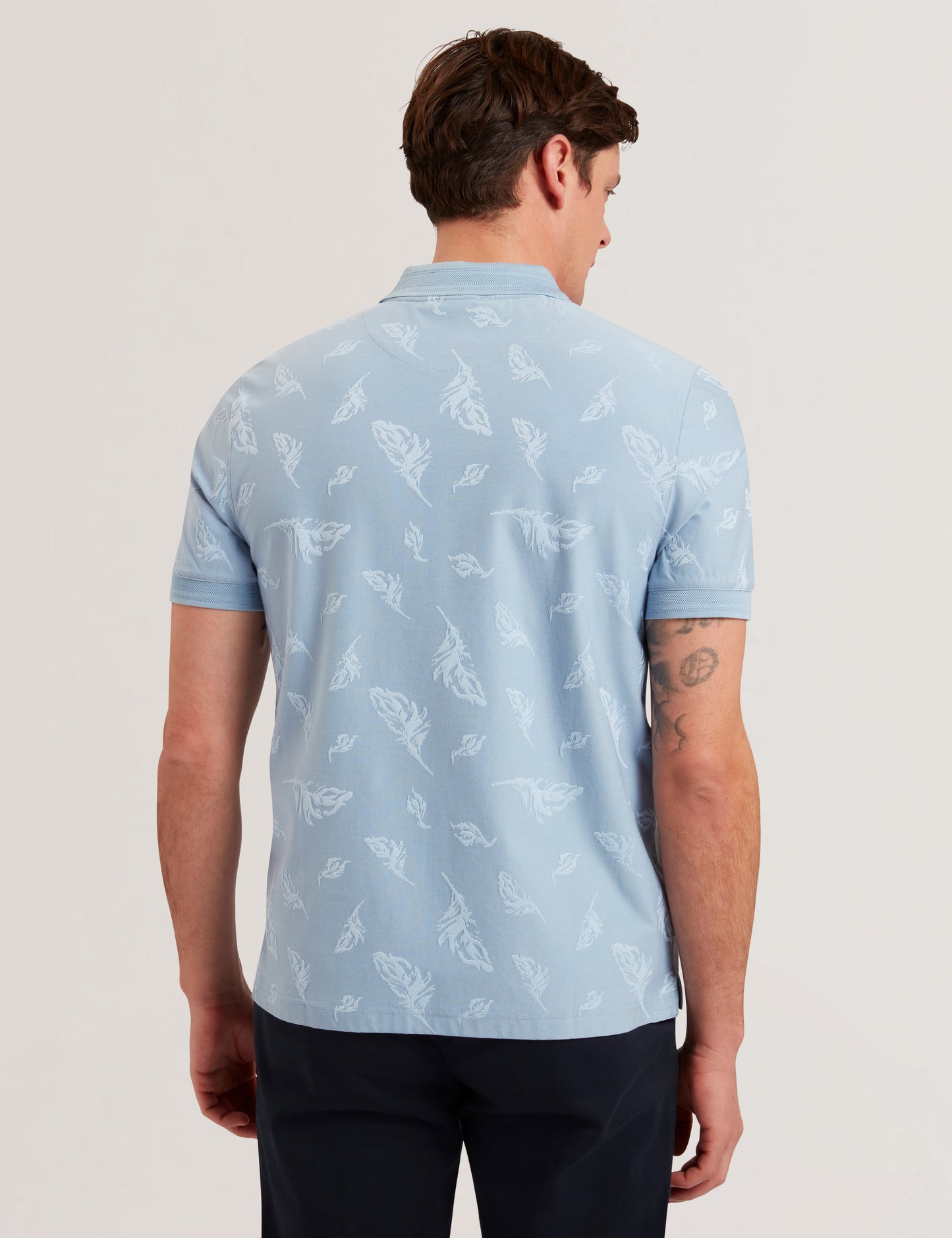 Men's NEYACK-SS Feather Jacquard Zip Polo