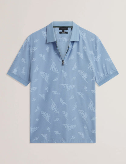 Men's NEYACK-SS Feather Jacquard Zip Polo