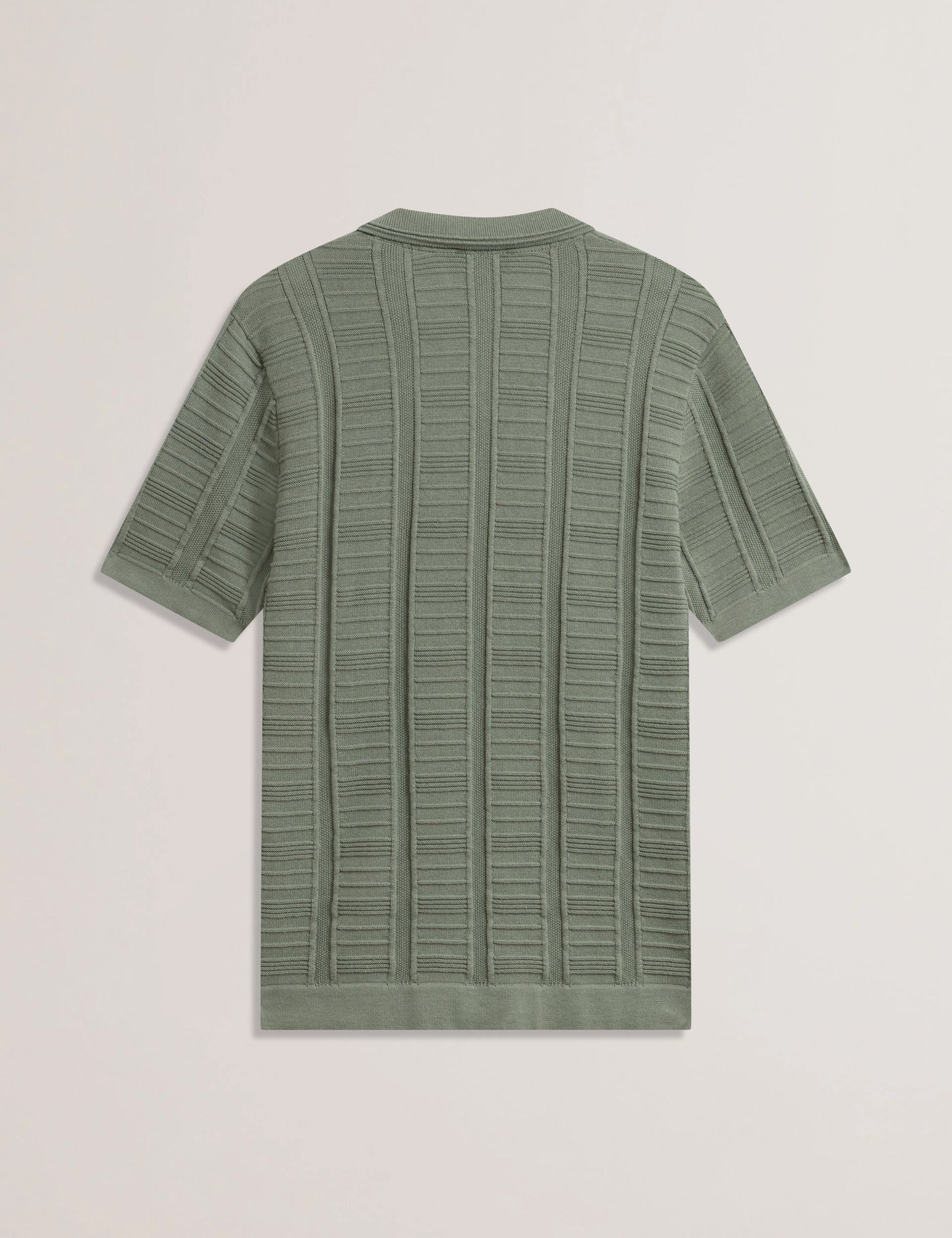 Men's RUZZA-SS Open Neck Textured Polo Green