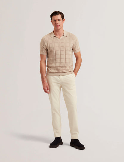 Men's RUZZA-SS Open Neck Textured Polo