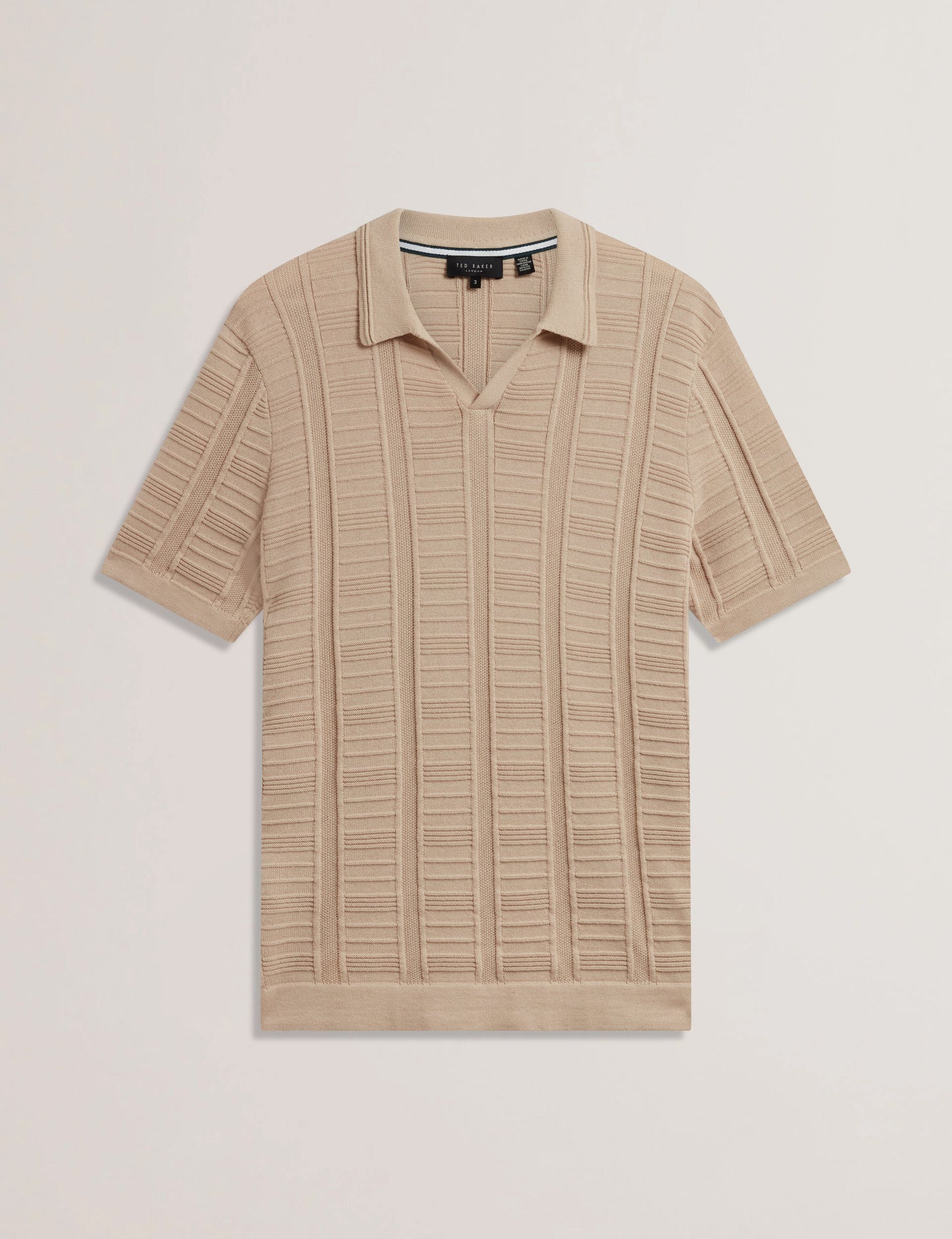 Men's RUZZA-SS Open Neck Textured Polo