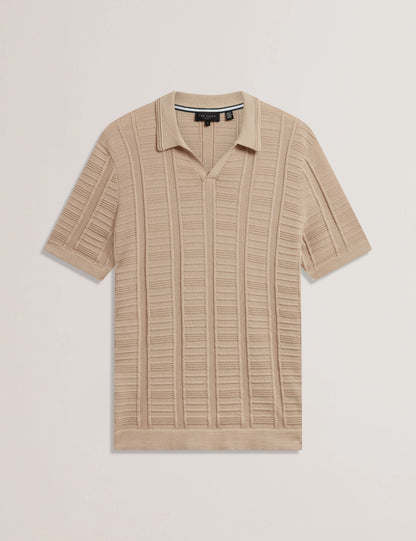 Men's RUZZA-SS Open Neck Textured Polo